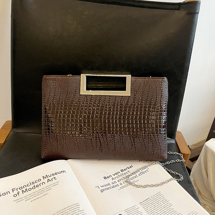 Elegant Croc-Embossed Evening Clutch