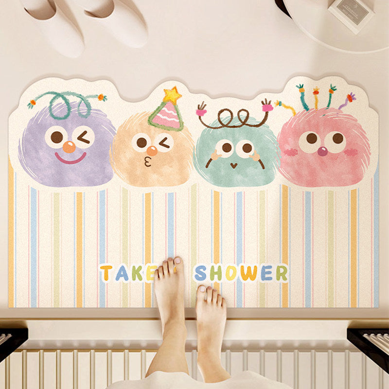 Playful Cartoon Blob Bath Mat