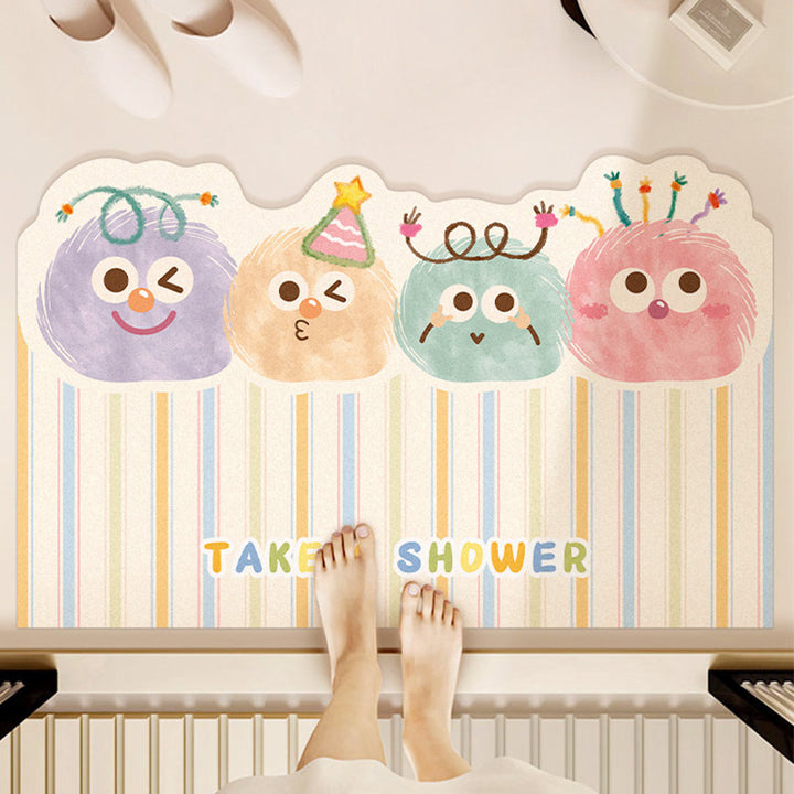 Playful Cartoon Blob Bath Mat