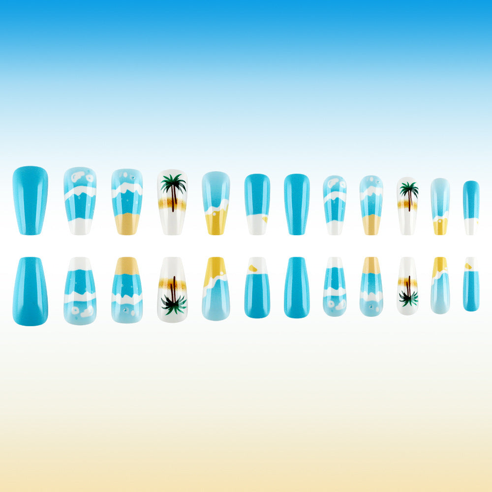 Tropical Beach-Themed Press-On Nail Set Kalsten