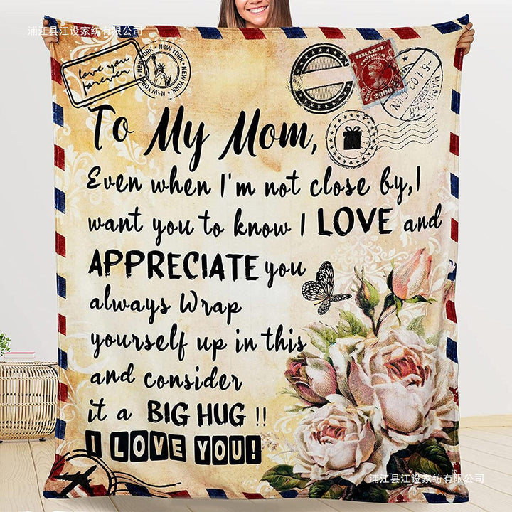 Sentimental Fleece Throw Blanket With Lion And Cub Graphic And Heartfelt Message For Dad
