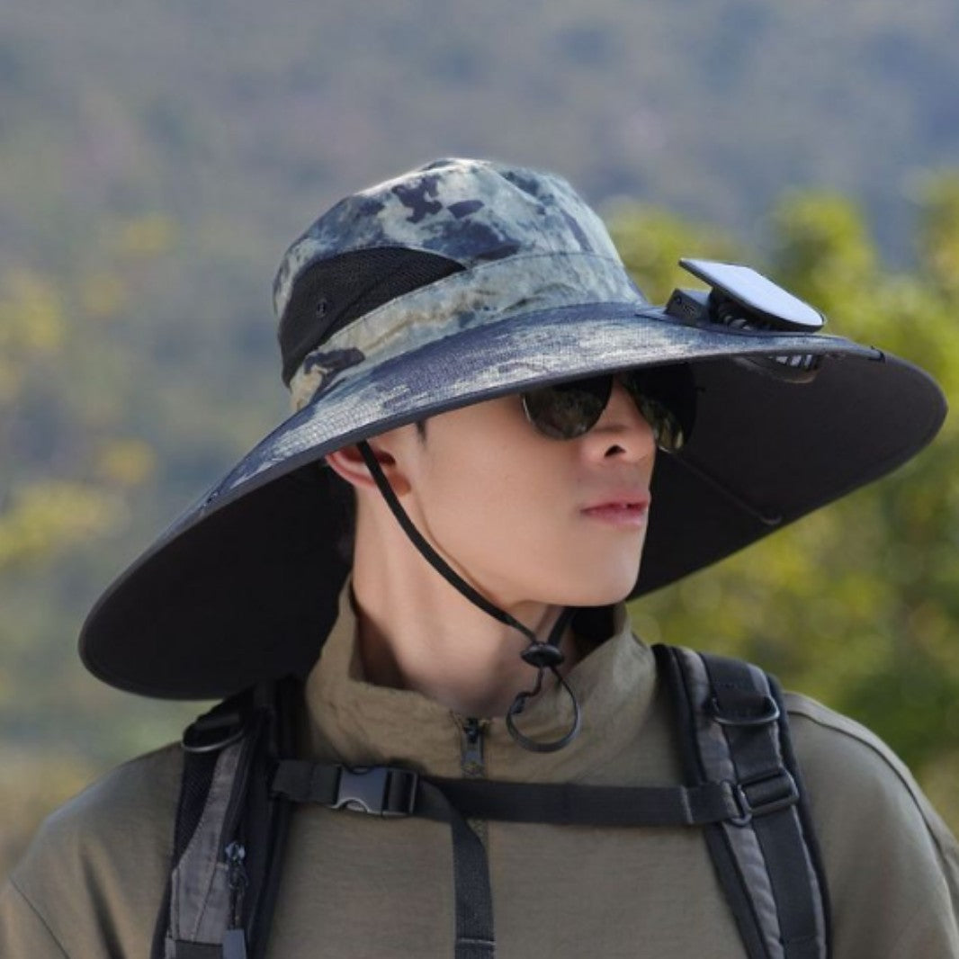 tactical fishing hat with wide brim, mesh ventilation and adjustable chin strap Kalsten