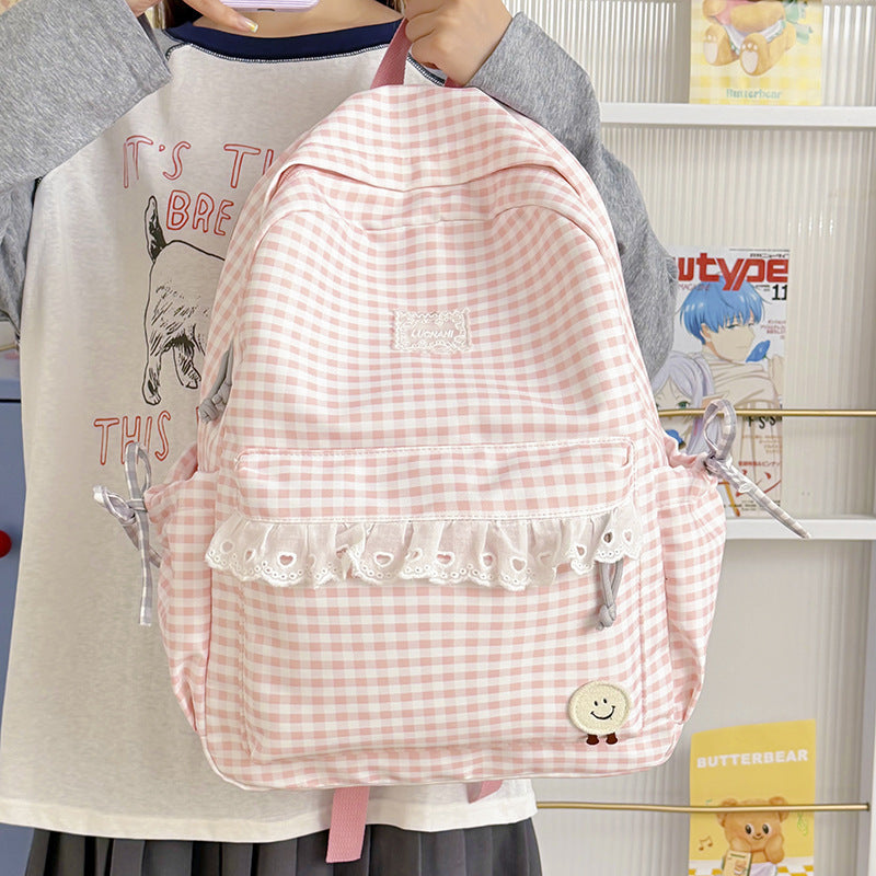 Cute Gingham Print Backpack Kalsten