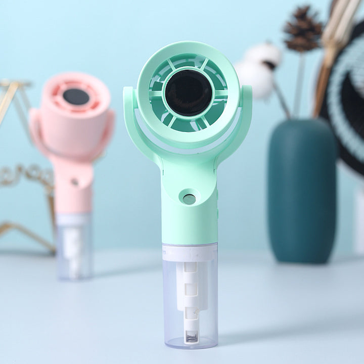 Cooling portable handheld misting fan with detachable water reservoir adjustable tilt and cute animal ears Kalsten