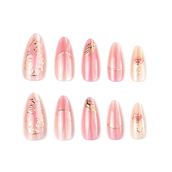 Artistic Floral-Inspired Press-On Nail Art Set Kalsten