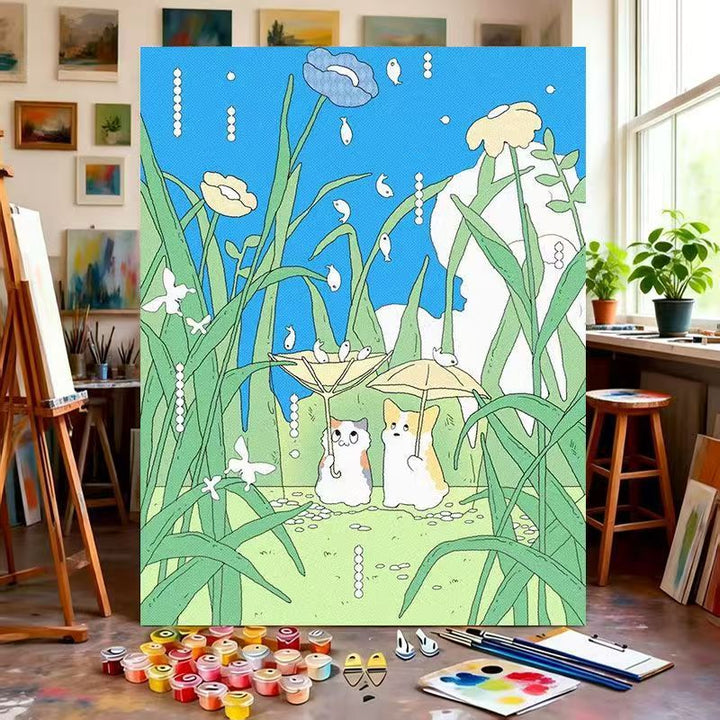 Whimsical Nature-Themed Paint by Numbers Canvas Art Kalsten