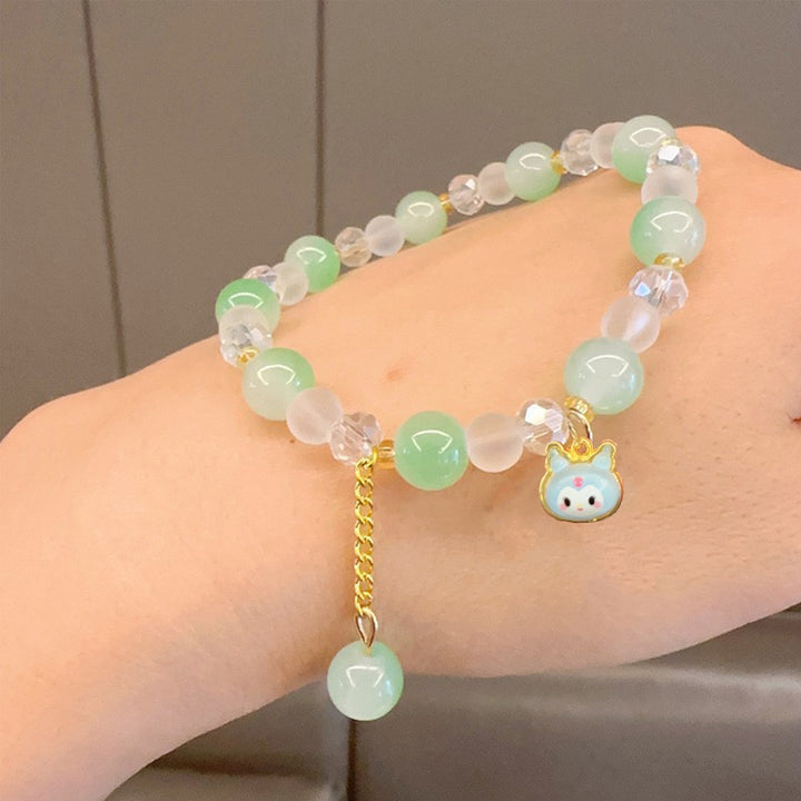 Playful bracelet with colorful glass beads and pendant Kalsten