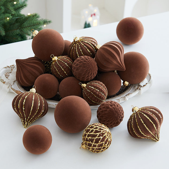 Decorative Chocolate-Themed Christmas Baubles Set