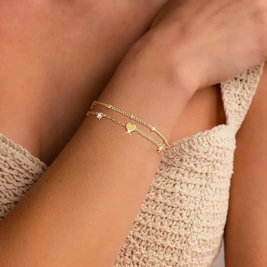 Elegant Heart Charm Chain Bracelet Kalsten