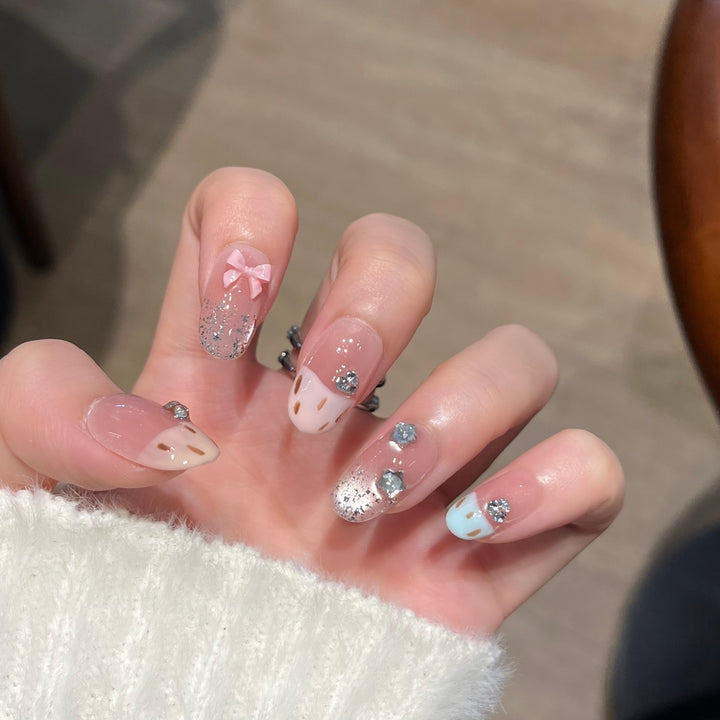 Elegant Nail Art Extensions with Pearl Accents Kalsten