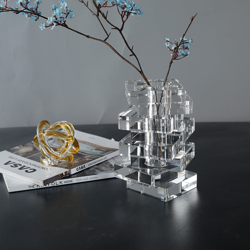 Modern Geometric Crystal Sculpture