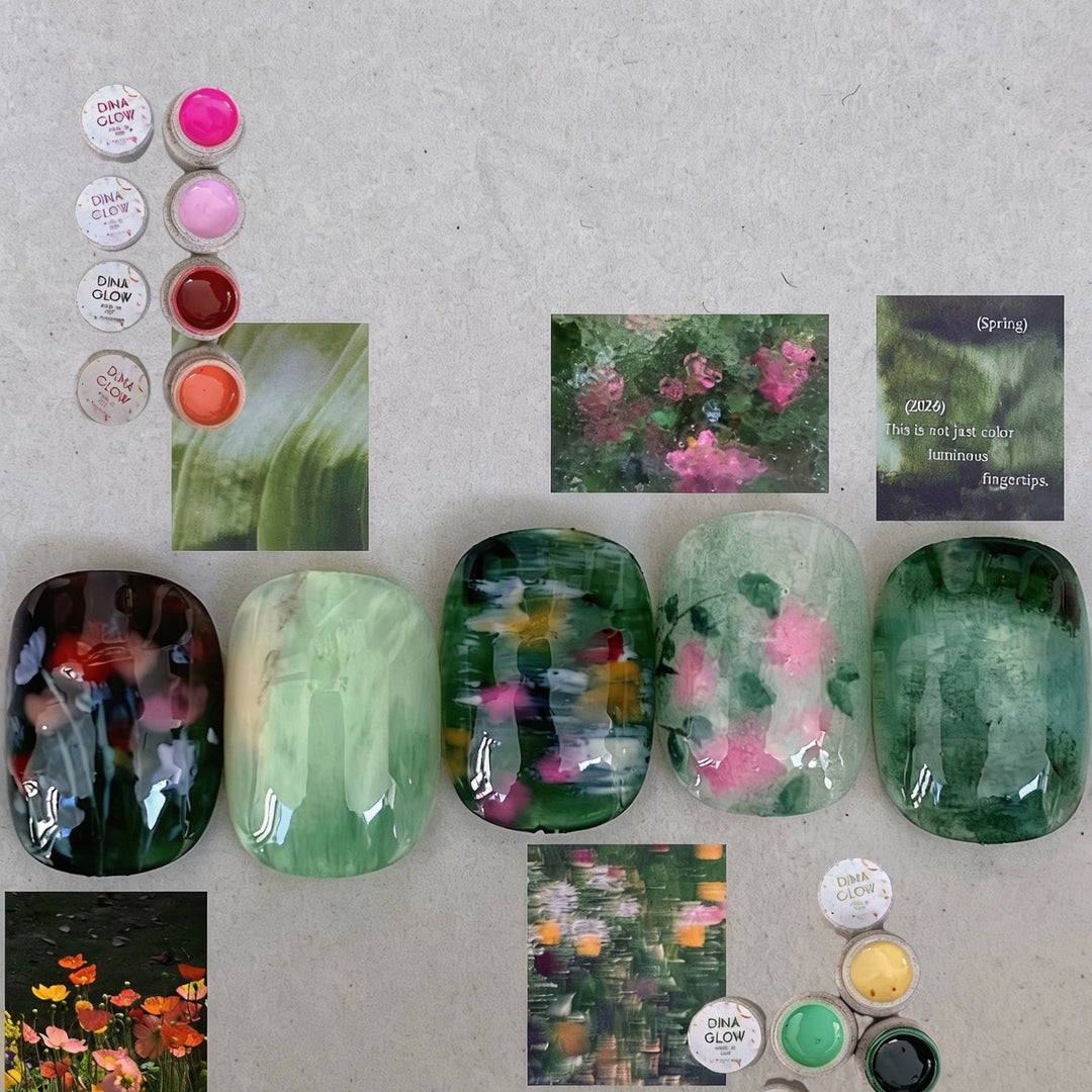 Artistic Cat-Themed Press-On Nail Art Set Kalsten