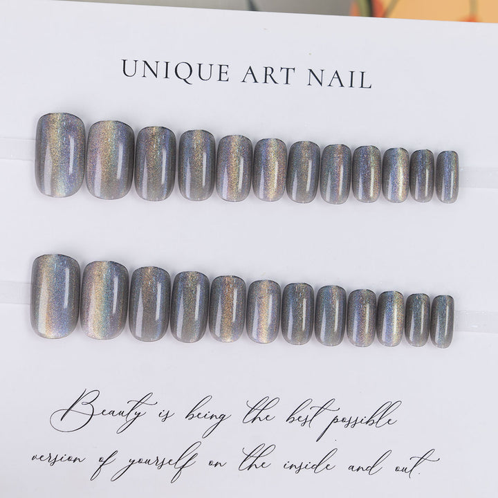 Iridescent Glitter Press-On Nail Set