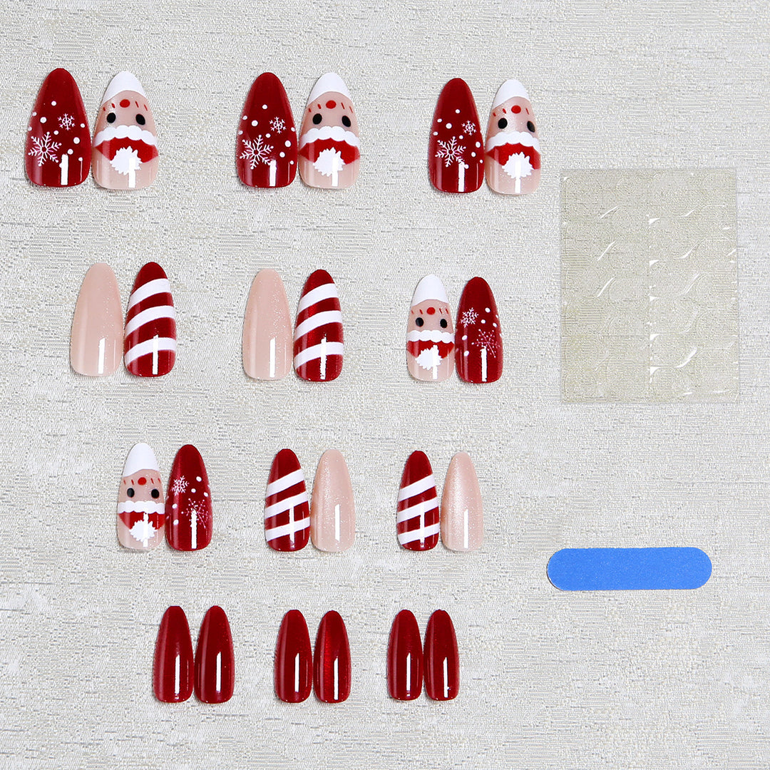 Artificial nail set with festive Christmas designs Kalsten