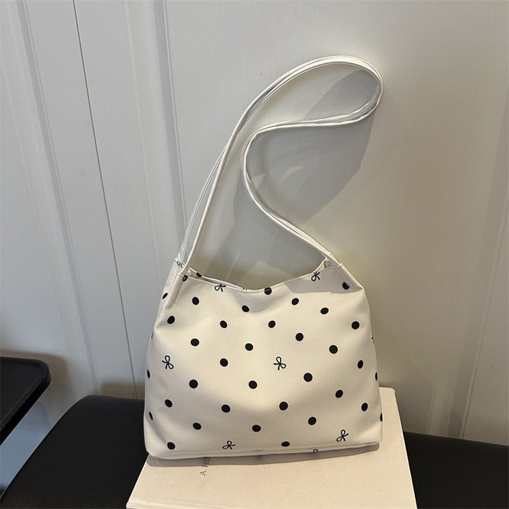 Polka Dot Patterned Handheld Tote Bag