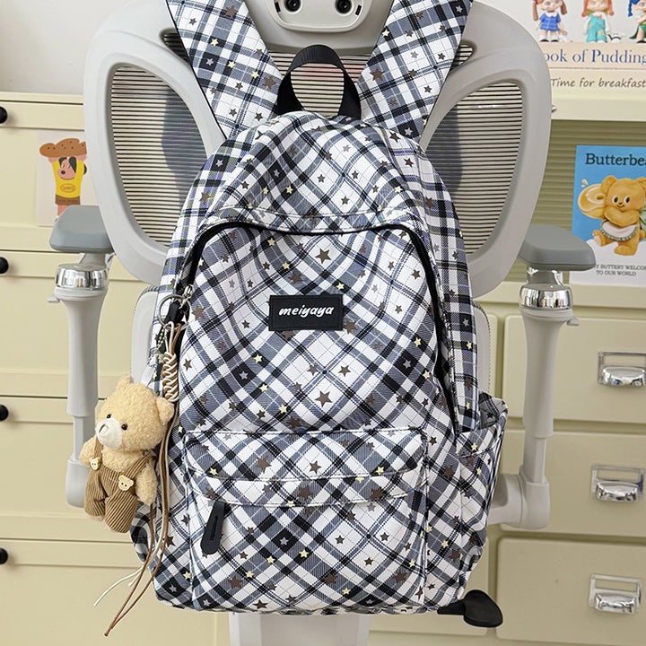 Stylish Lightweight Backpack with Cute Teddy Bear Keychain Kalsten