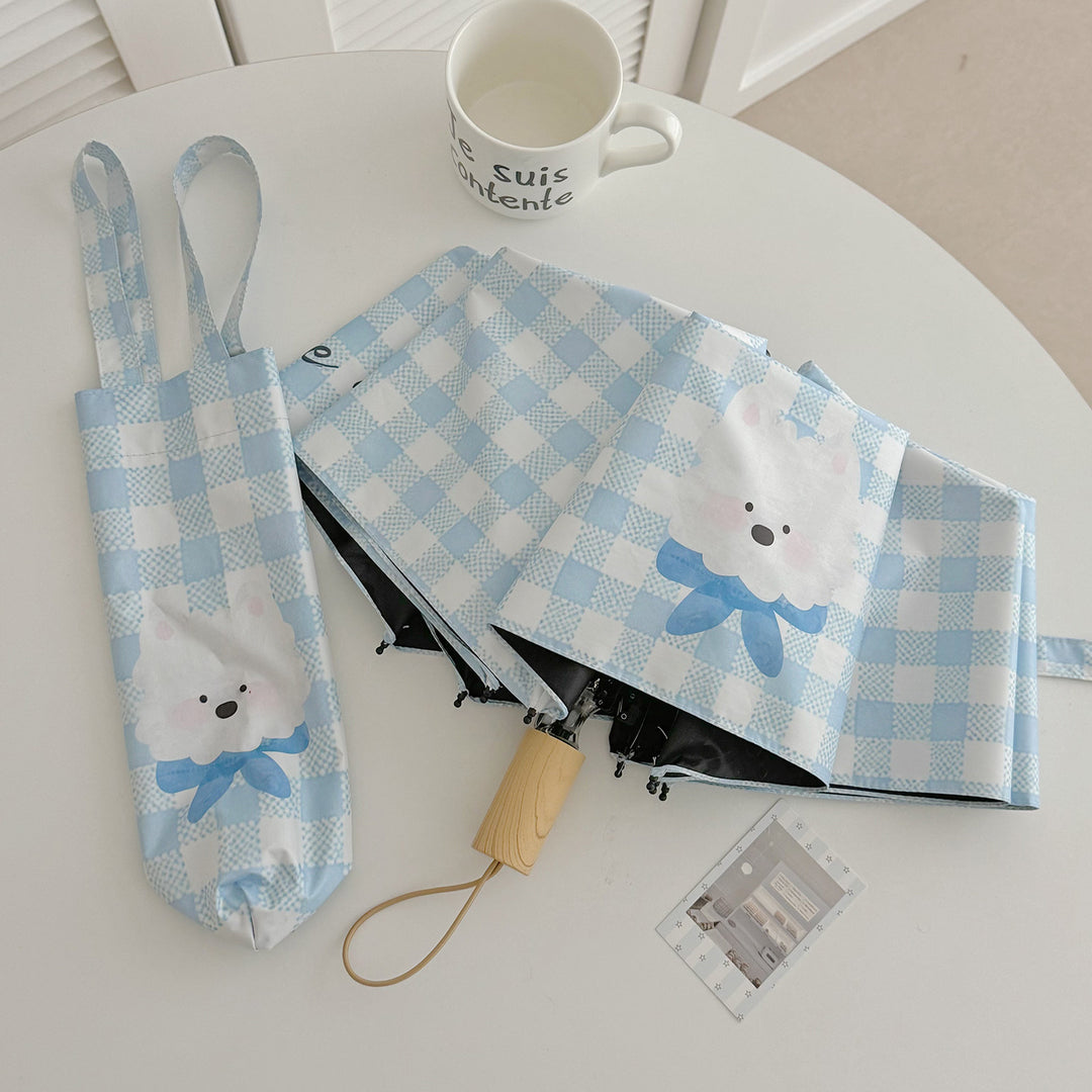 Ladies Foldable Umbrella with Playful Dog Design Kalsten