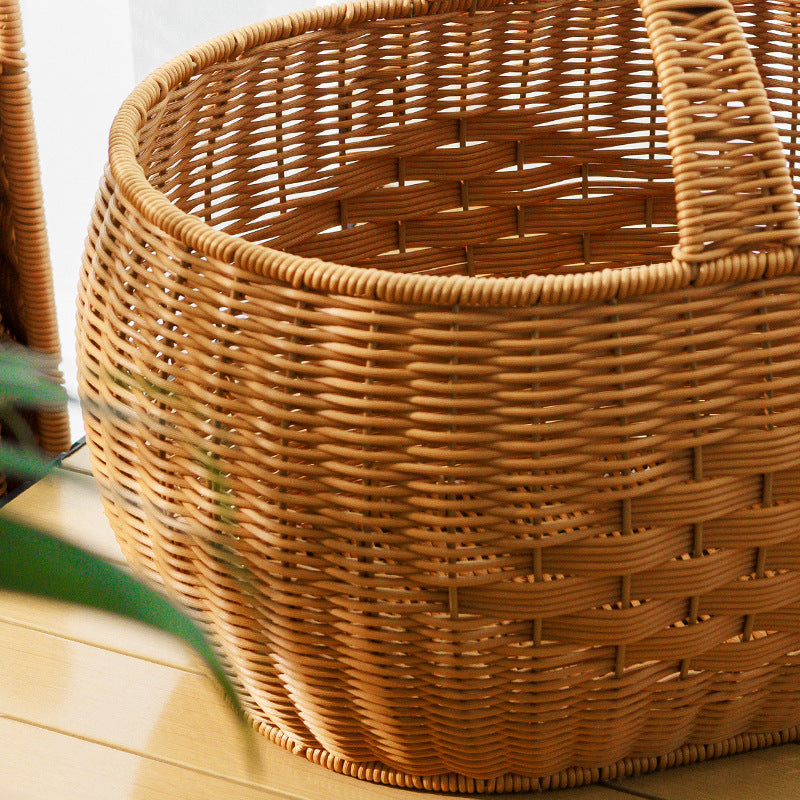 Handwoven Storage Basket with Handle Kalsten
