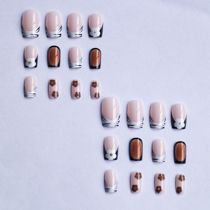 Floral and Geometric Nail Art Set