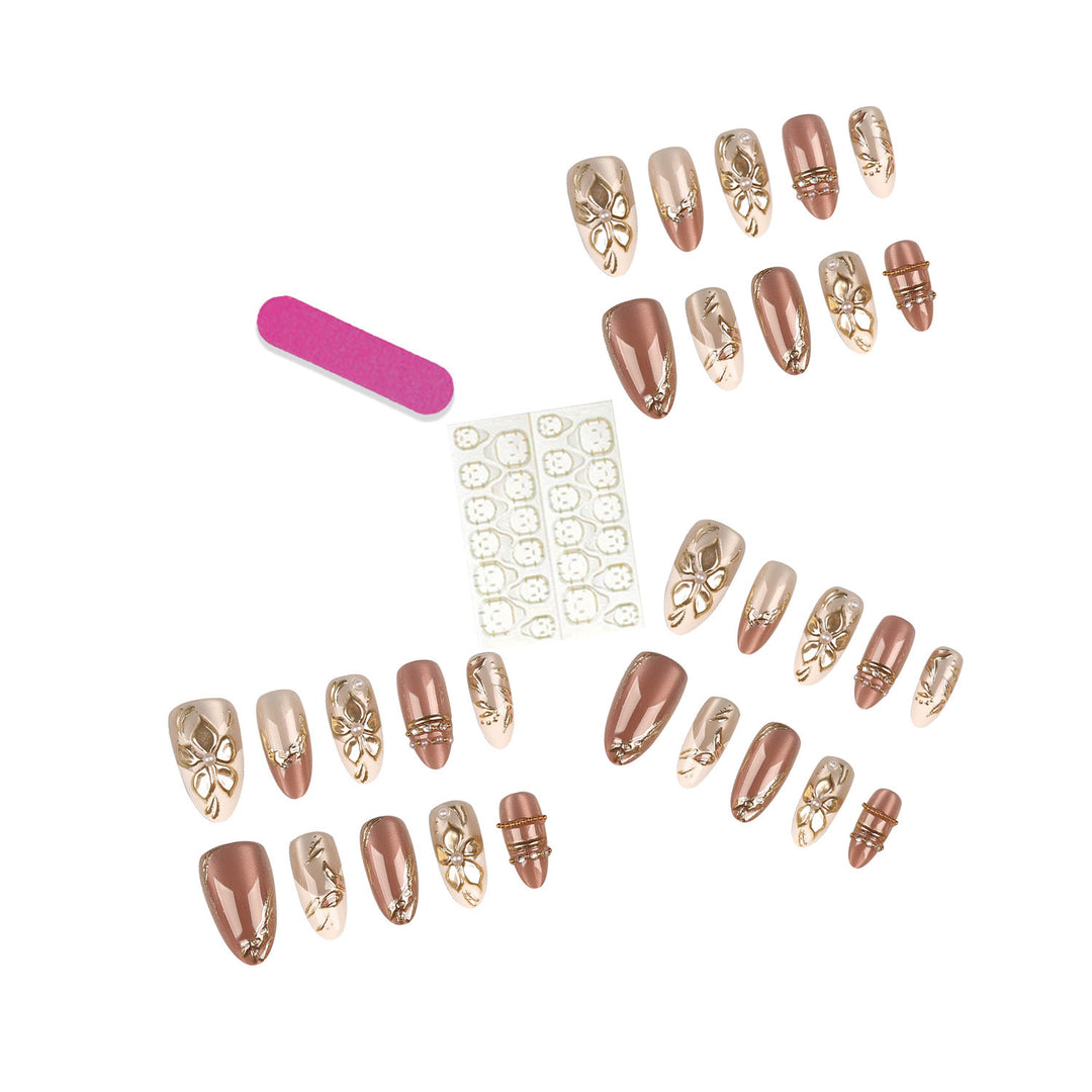 Floral Embellished Press-On Nails