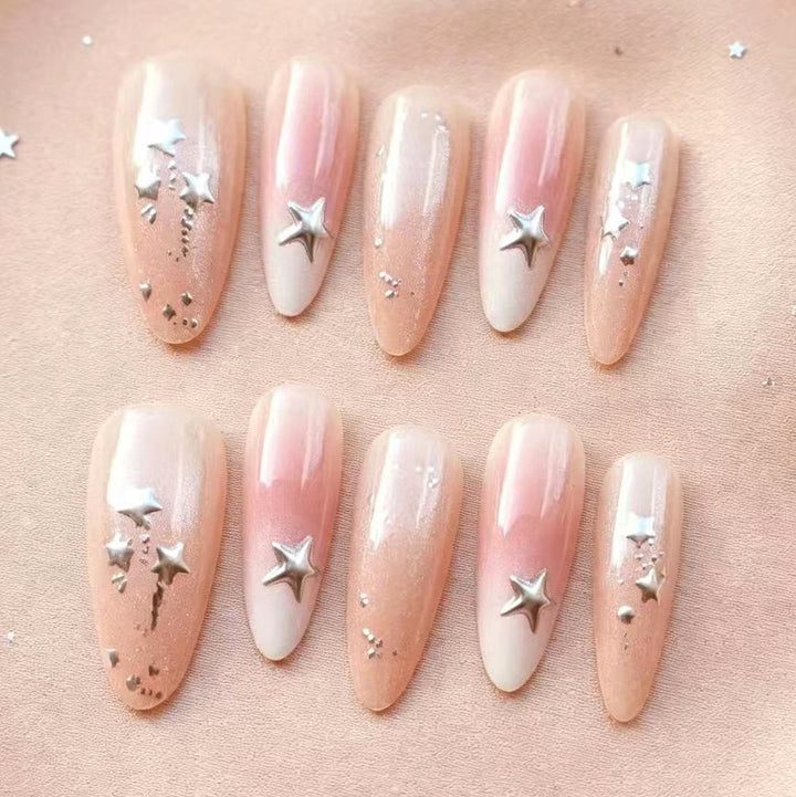 Star-Adorned Press-On Nail Set