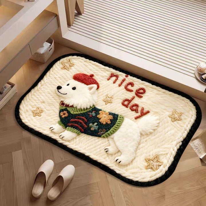 Cute Cartoon Dog-Themed Bath Mat