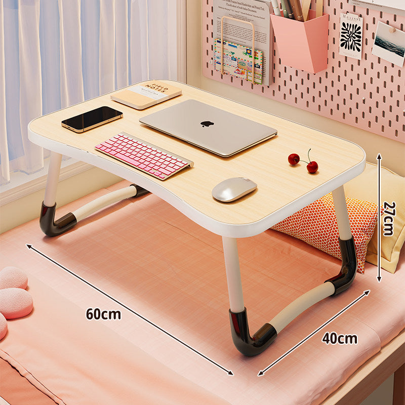 Foldable Portable Bed Laptop Table with Rounded MDF Top and Locking Folding Legs