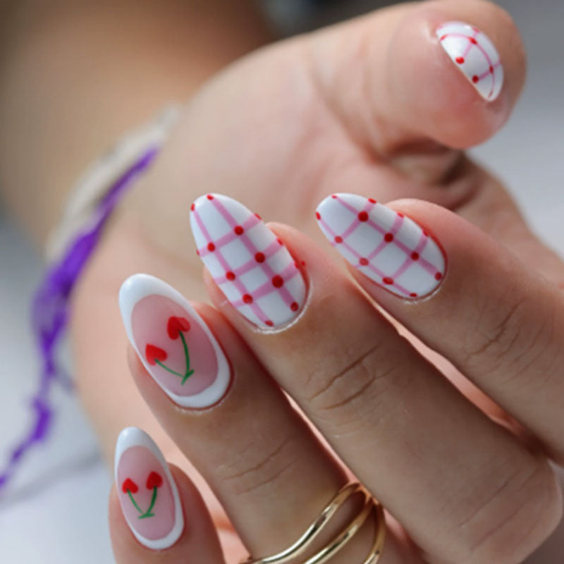 Elegant Cherry Blossom Press-On Nails