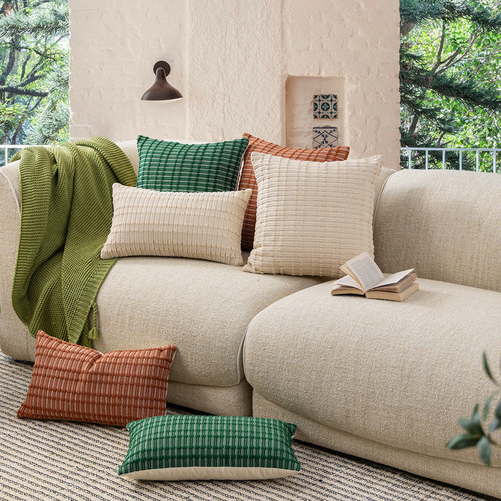 Cotton cushion duo with handwoven texture and hidden zipper Kalsten