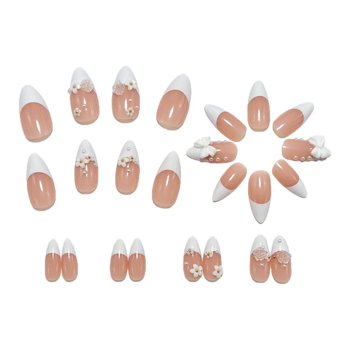 Artificial nail set with floral and glamorous accents Kalsten