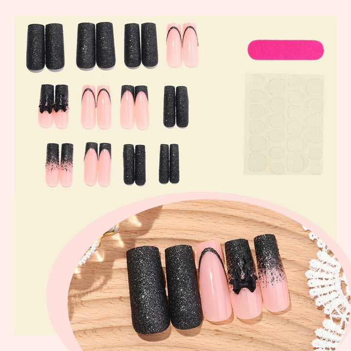 Acrylic nail set with stylish glitter and ombre elements Kalsten