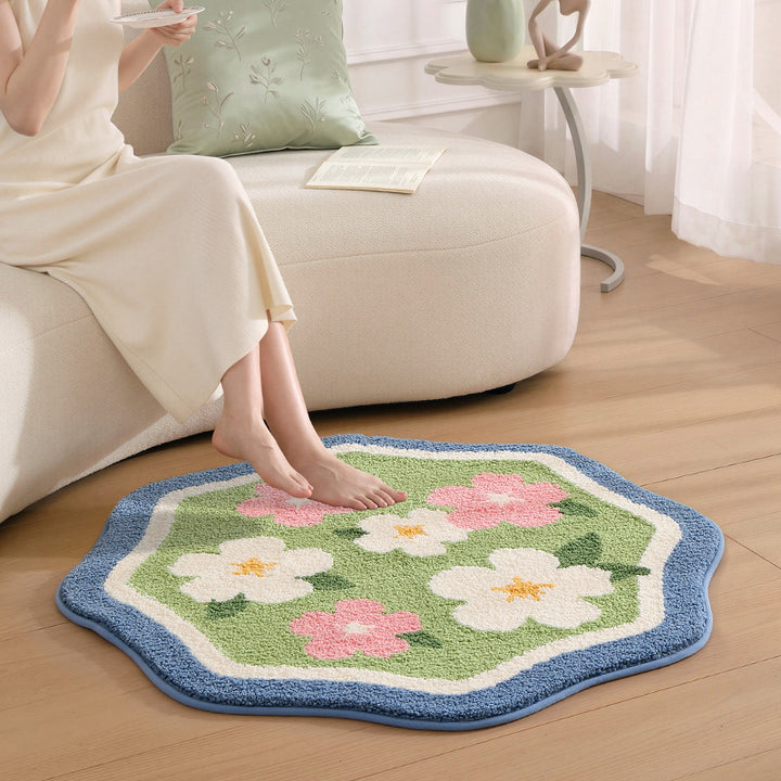 Floral-Patterned Soft Bath Mat Kalsten