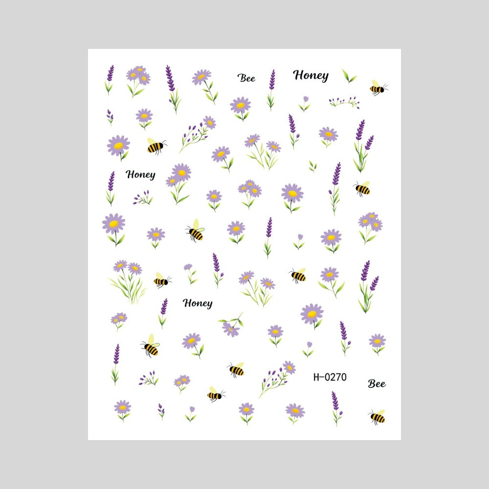 Floral Design Nail Art Sticker Set