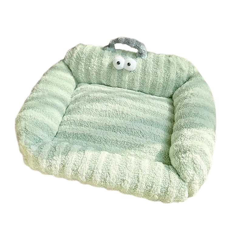 Cartoon-Themed Plush Dog Bed