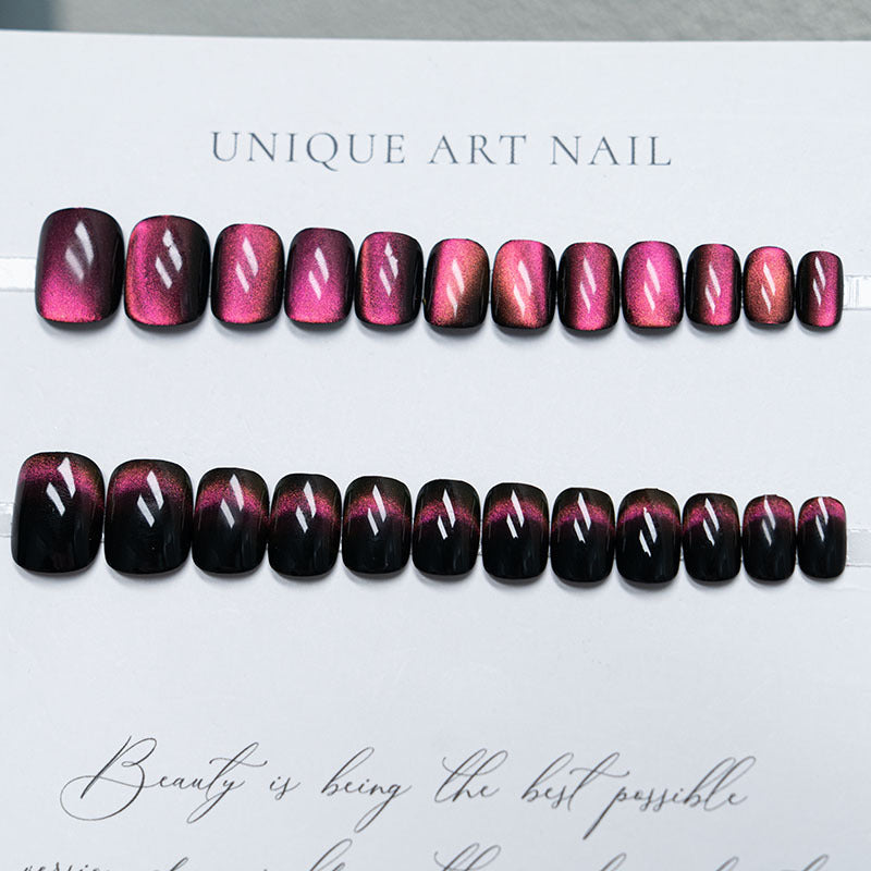 Elegant Press-On Nail Art Set with Gradient Finish