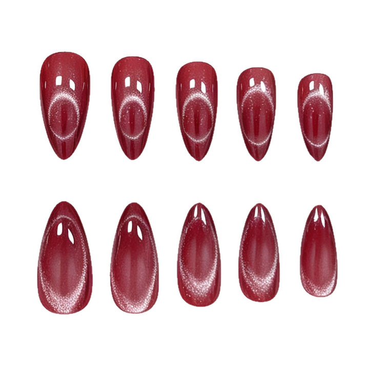 Glossy Almond-Shaped Gel Nail Enhancements Kalsten