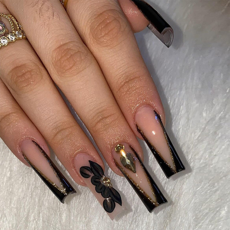 Glamorous Glittery Stiletto Press-On Nails Kalsten