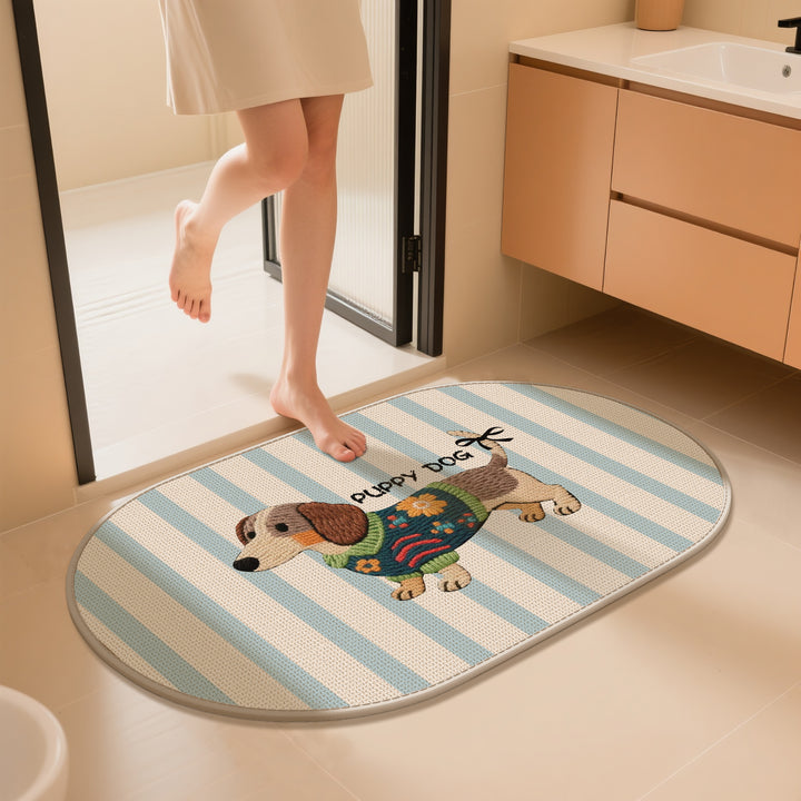 Charming Dog-Themed Bath Mat Kalsten
