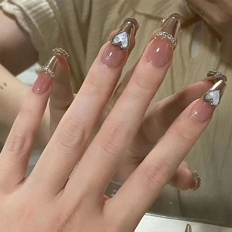 Heart-Shaped Glam Press-On Nail Set Kalsten