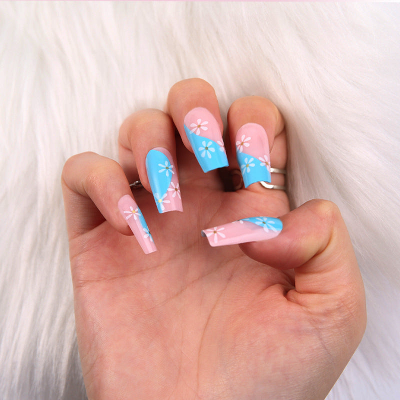 Artificial nails with floral minimalism Kalsten