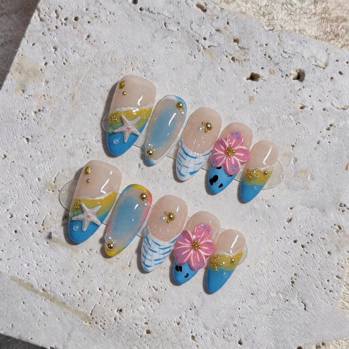 Coastal Paradise Themed Press-On Nail Set