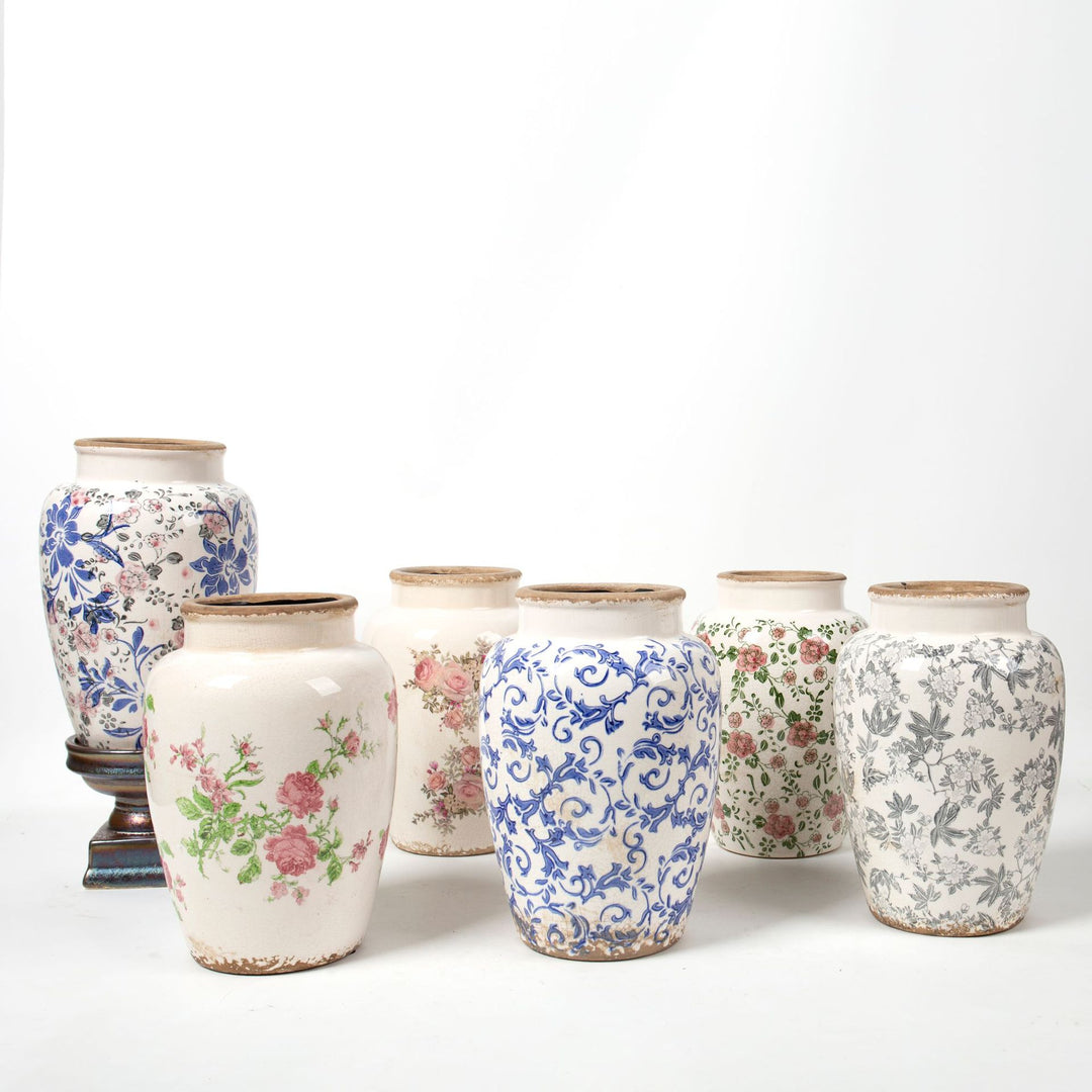 Floral Ceramic Vase with Artistic Design Kalsten