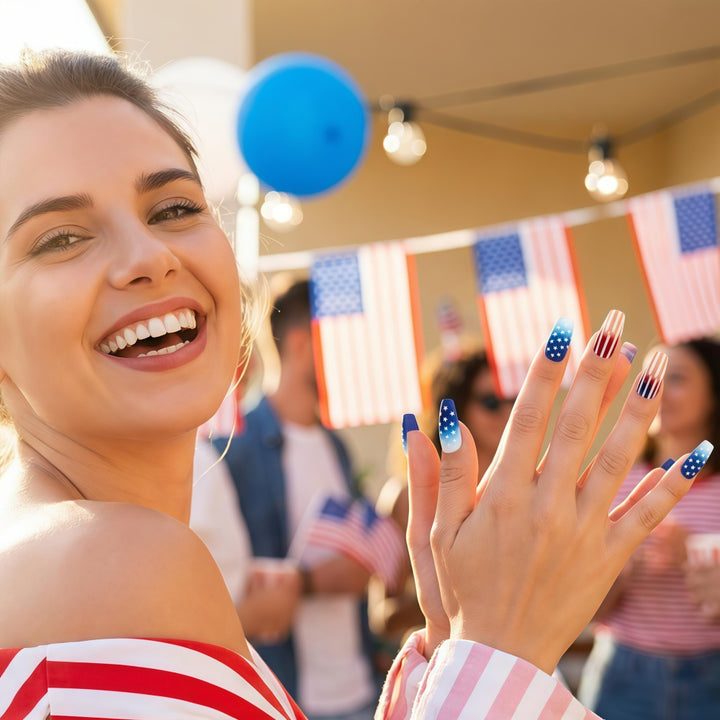 Patriotic design artificial nails Kalsten