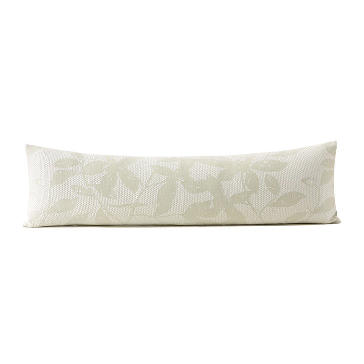 Extra-long comfort lumbar pillow with breathable jacquard cover