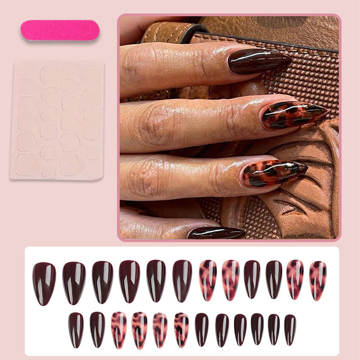 Artificial nails with elegant leopard and glitter design Kalsten