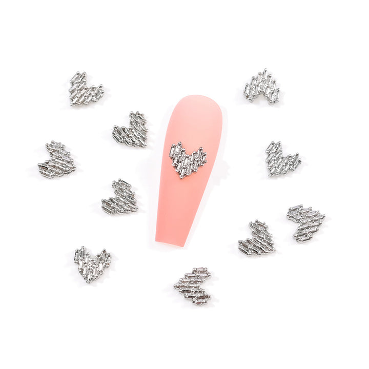 Heart-Shaped Nail Art Charms