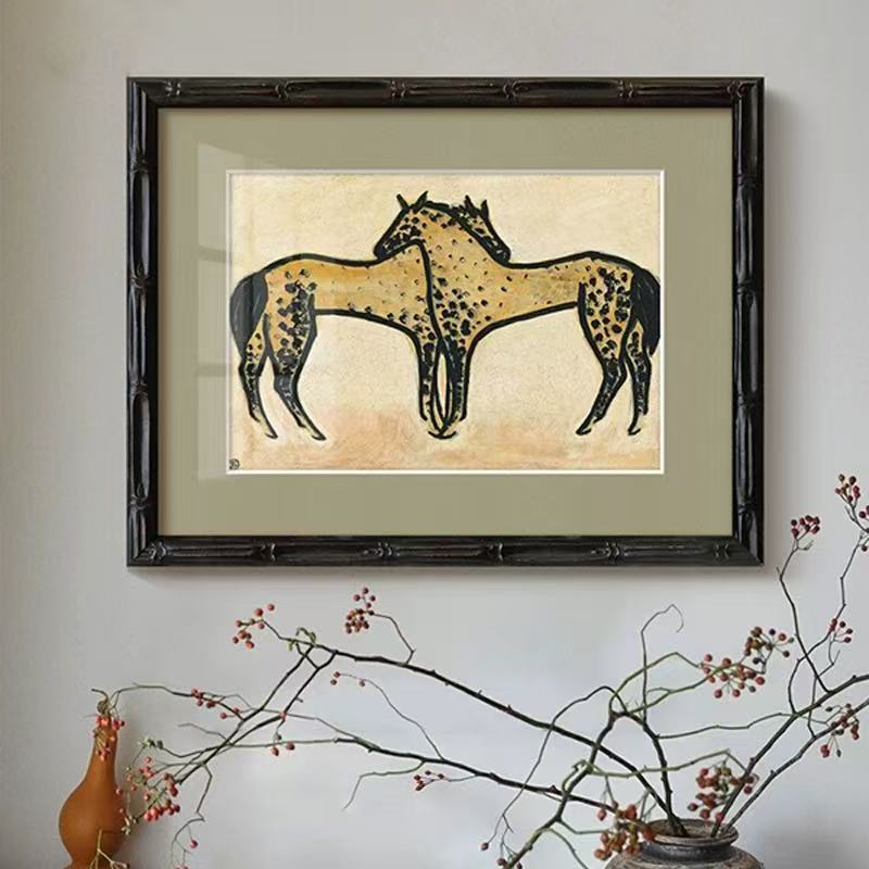 Artistic framed horse illustration