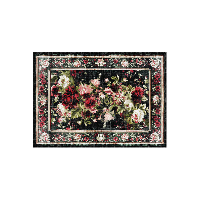 Vintage Floral Print Area Rug Kalsten