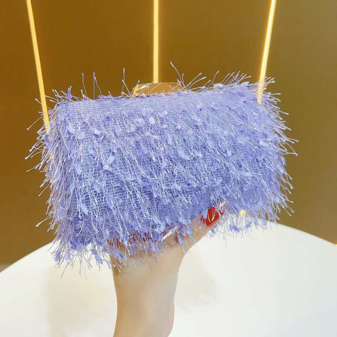 Textured Fringed Evening Purse