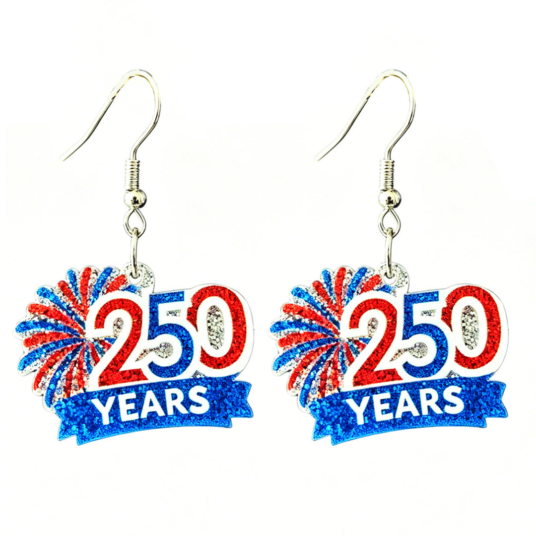 Ladies nan glittering bow earrings with stud closure and star stripe motif Kalsten